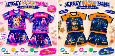 Setelan Baju Anak Edisi Kicau Mania