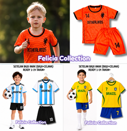 Setelan Baju Bola Anak Edisi Piala Dunia