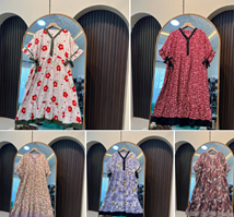 Daster Midi Wanita Motif Bunga