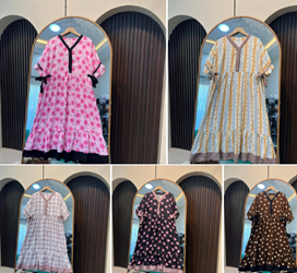 Daster Midi Wanita Motif Bunga - Foto 2